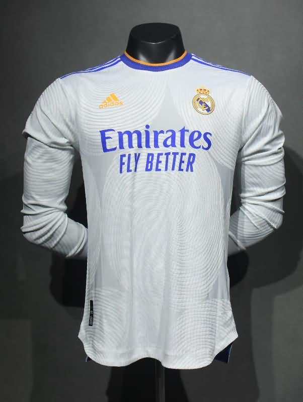 Real Madrid Soccer Jersey Home Long Sleeve (Player) 21/22