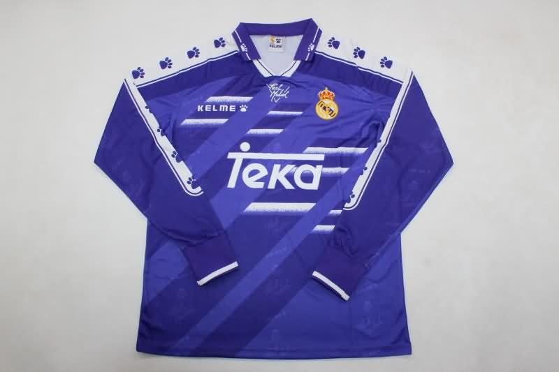 Real Madrid Soccer Jersey Away Long Sleeve Retro Replica 1994/96