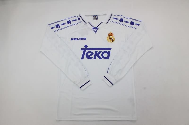 AAA Quality Real Madrid 1996/97 Home Long Sleeve Retro Soccer Jersey AAA Quality Real Madrid 1996/97 Home Long Sleeve Retro Soccer Jersey