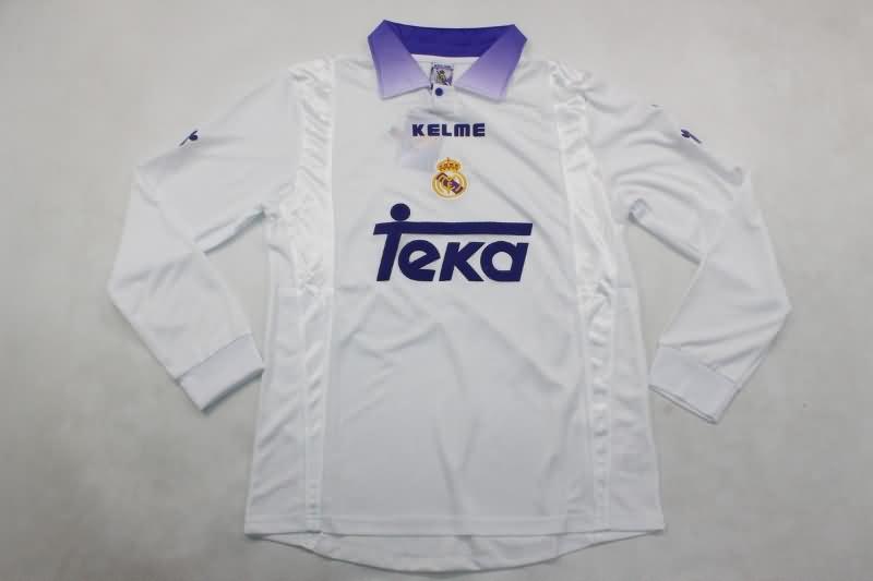 Real Madrid Soccer Jersey Home Long Sleeve Retro Replica 1997/98