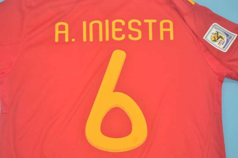 Spain Soccer Jersey Home Retro Replica 2010