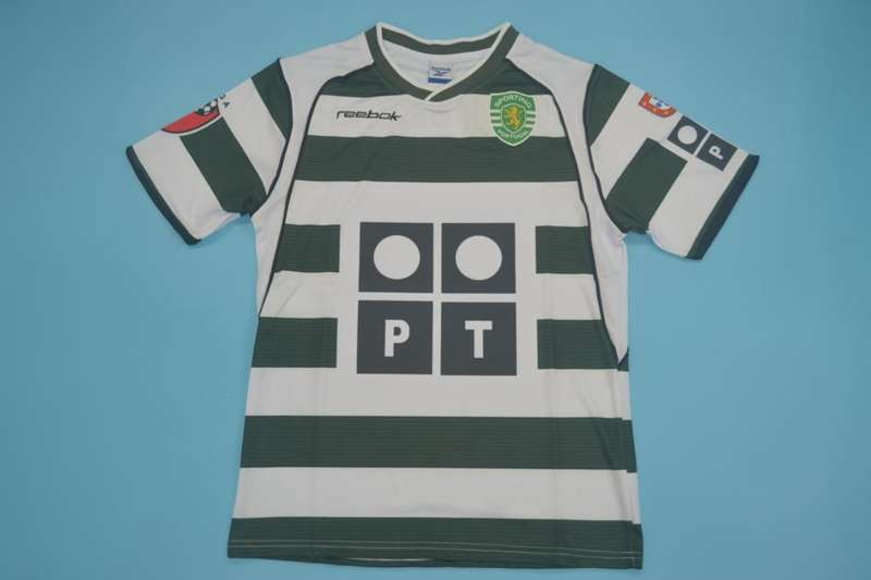 Sporting Lisbon Soccer Jersey Home Retro Replica 2002/03