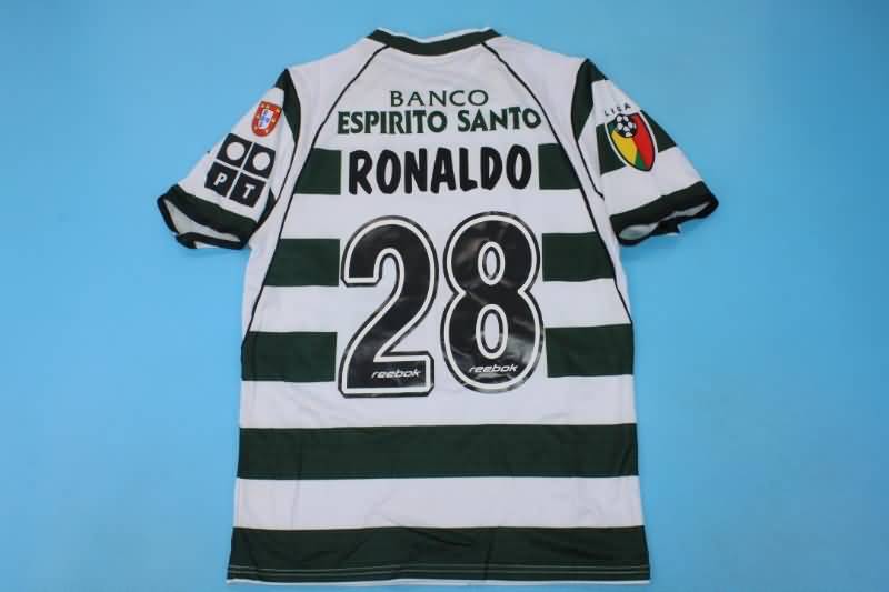 Sporting Lisbon Soccer Jersey Home Retro Replica 2002/03